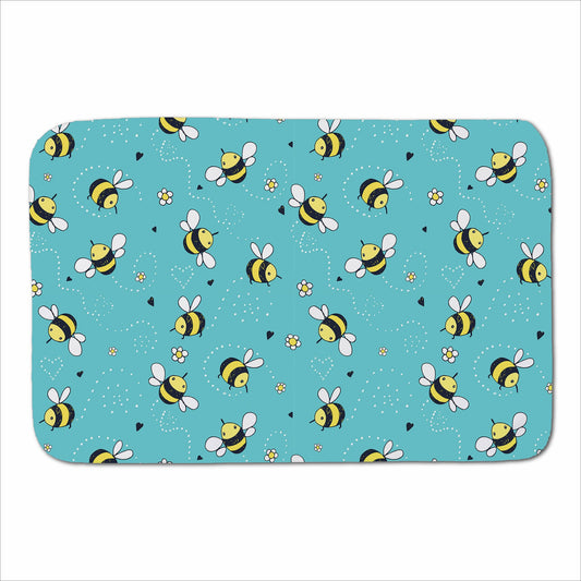 Hand Drawn Busy Bees Sherpa Blanket