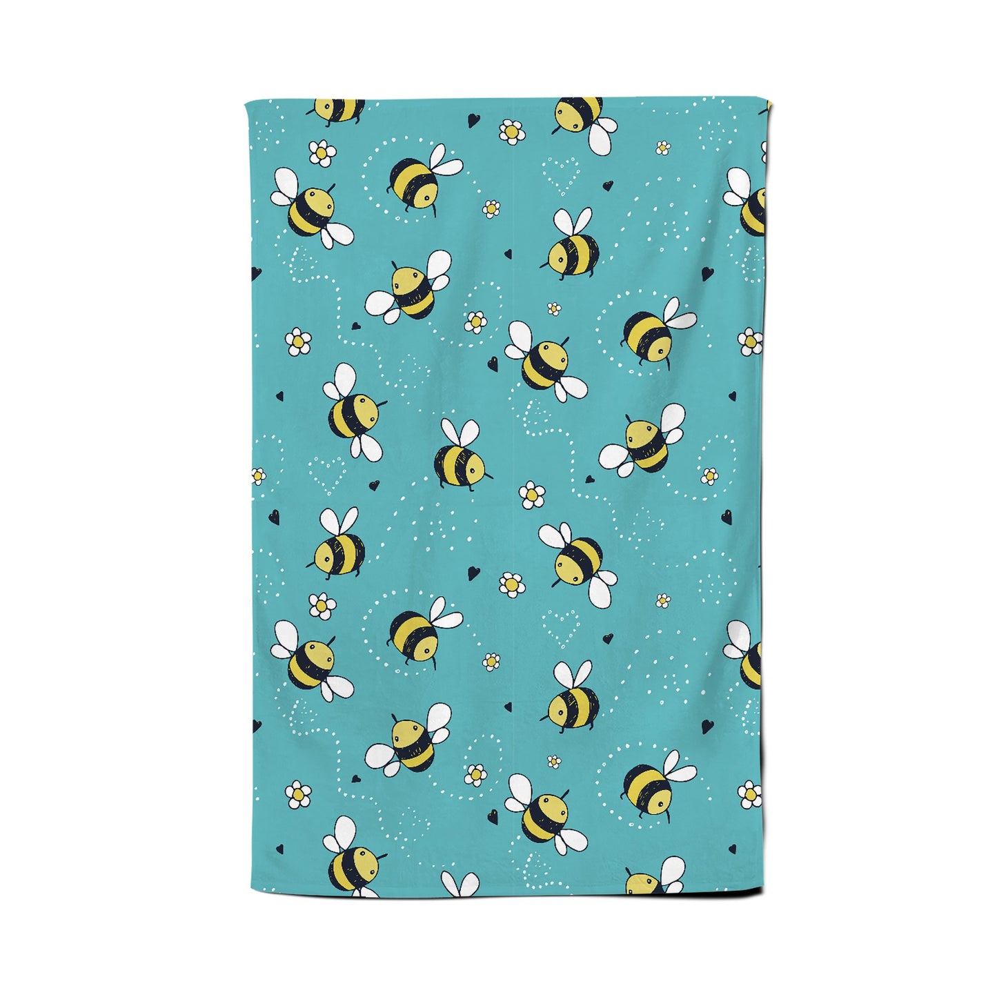 Hand Drawn Busy Bees Tea Towel