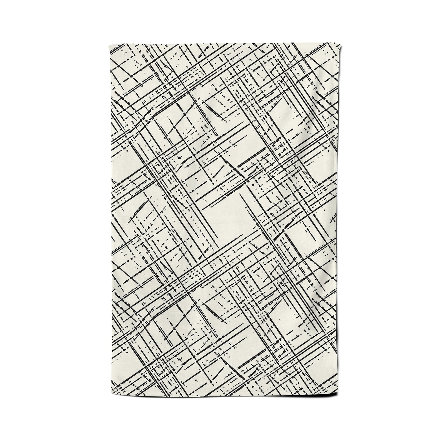 Monochrome Distressted Pattern Tea Towel
