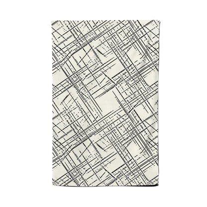 Monochrome Distressted Pattern Tea Towel