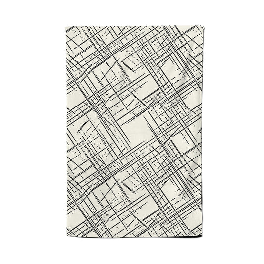 Monochrome Distressted Pattern Tea Towel