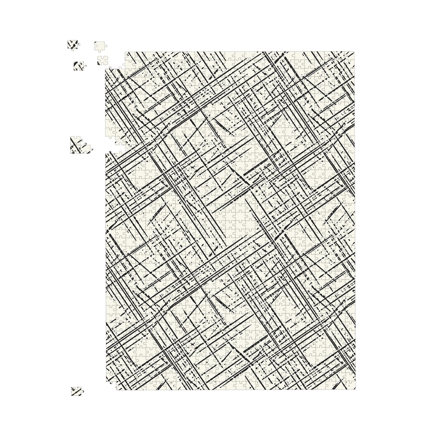Monochrome Distressted Pattern Jigsaw Puzzle