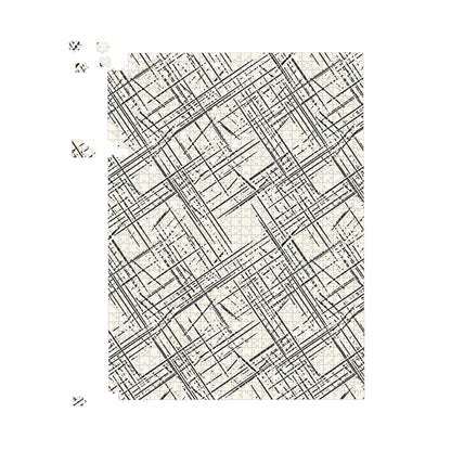 Monochrome Distressted Pattern Jigsaw Puzzle