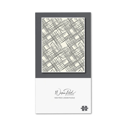 Monochrome Distressted Pattern Jigsaw Puzzle