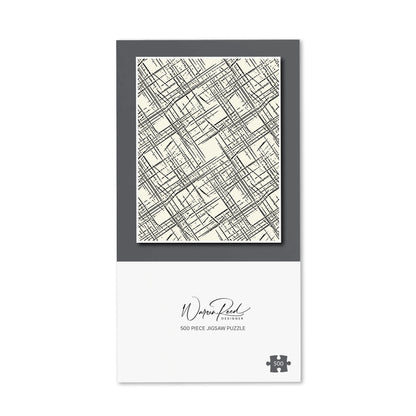 Monochrome Distressted Pattern Jigsaw Puzzle