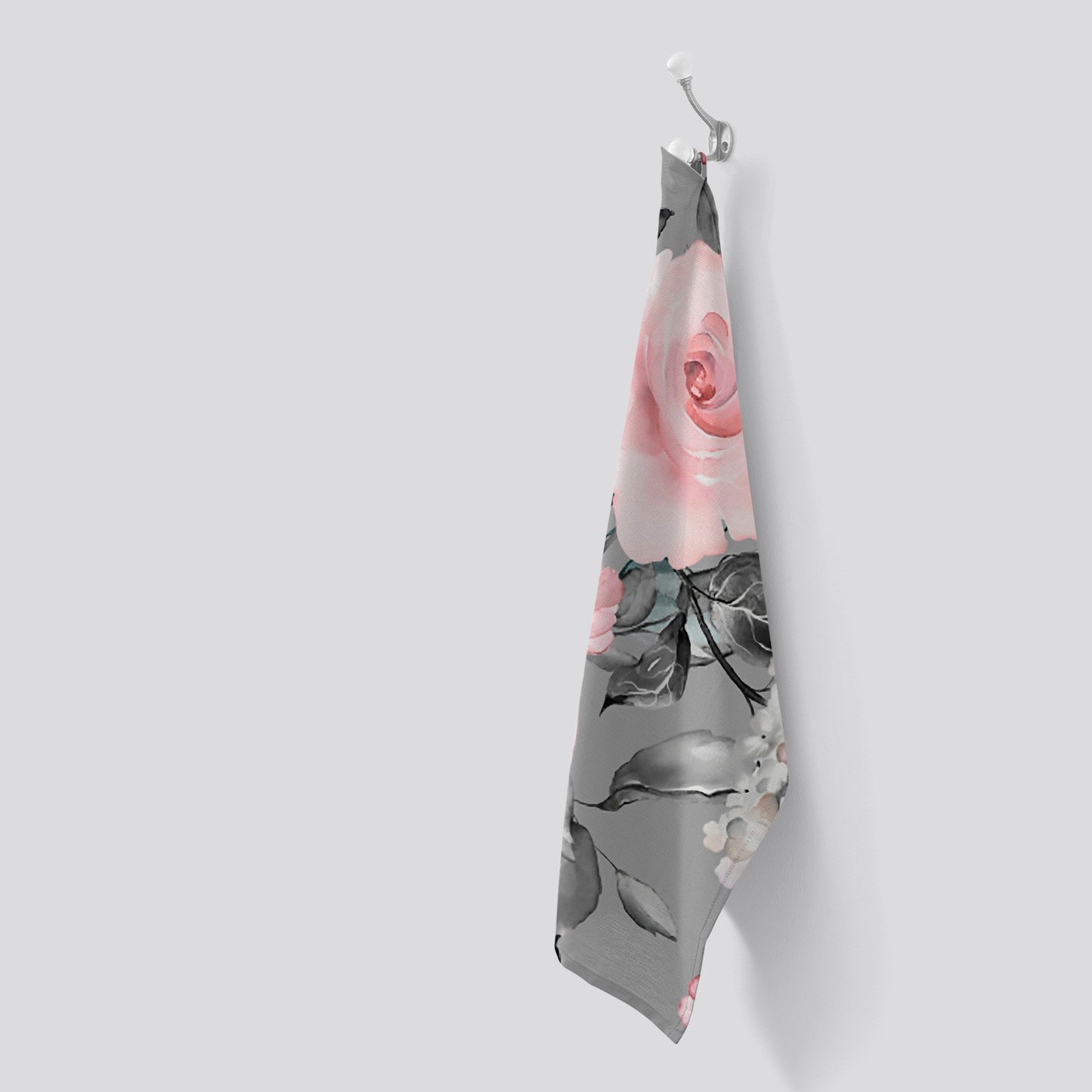 Dusty Pink Roses Tea Towel