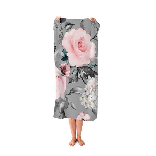 Dusty Pink Roses Beach Towel