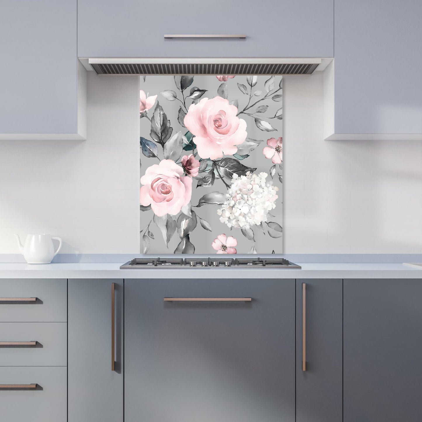Dusty Pink Roses Kitchen Splashback