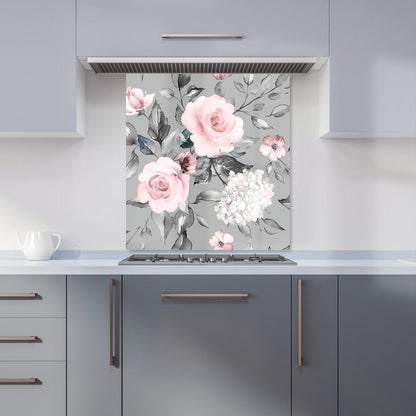 Dusty Pink Roses Kitchen Splashback
