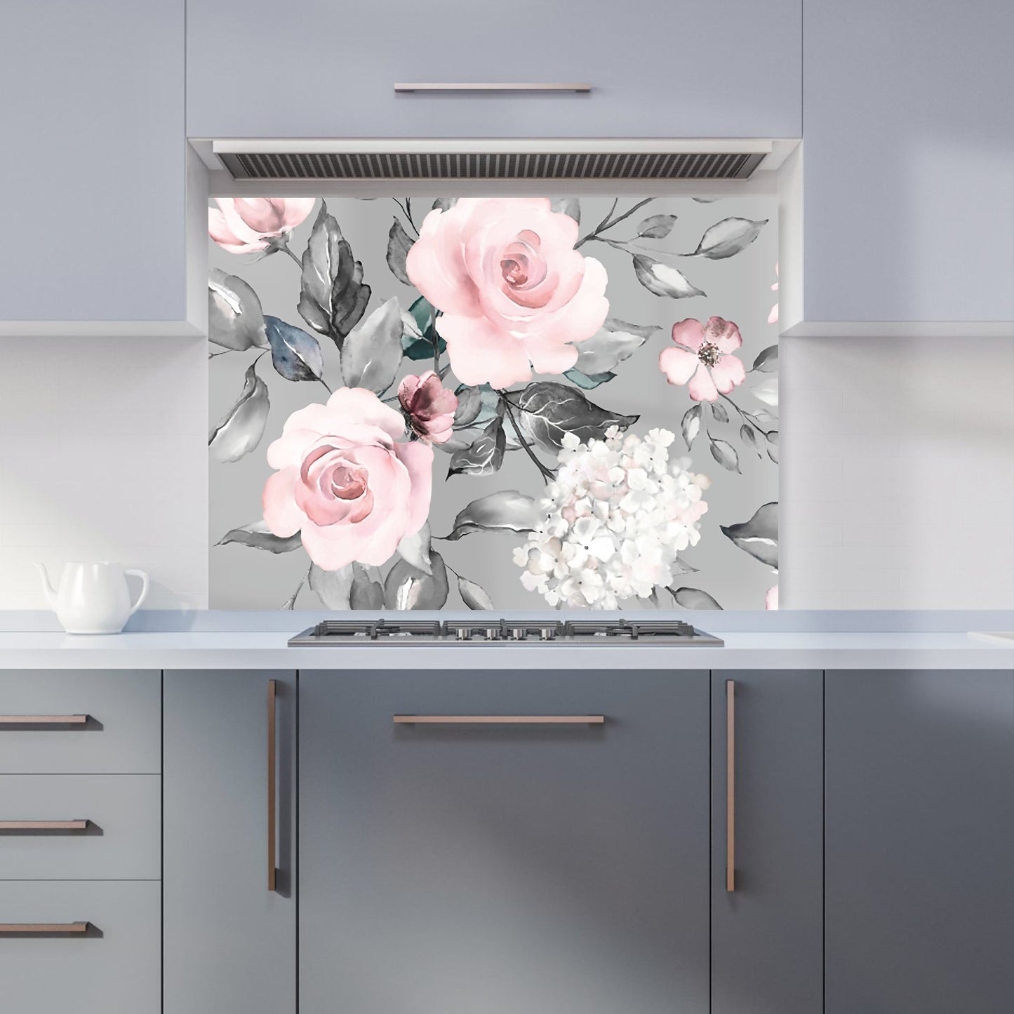Dusty Pink Roses Kitchen Splashback