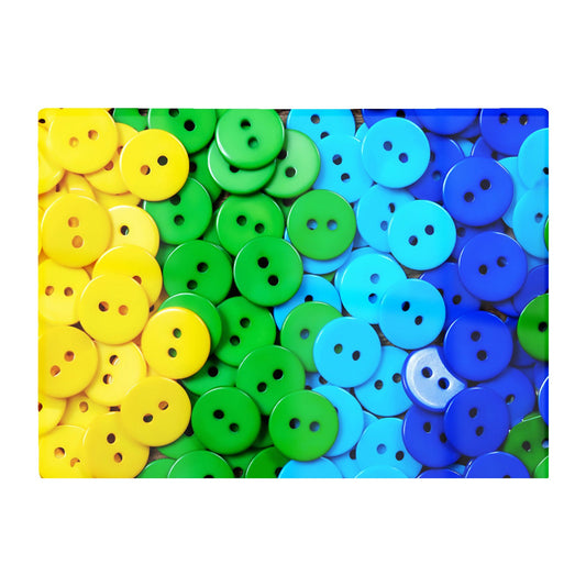 Colourful Buttons Glass Chopping Board