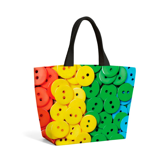 Colourful Buttons Pattern Beach Shopper Tote Bag