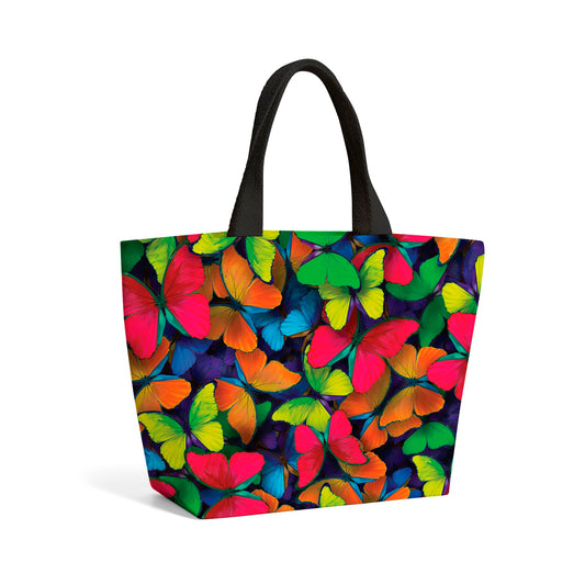 Rainbow Butterflies Beach Shopper Tote Bag