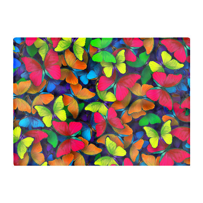 Rainbow Butterflies Glass Chopping Board