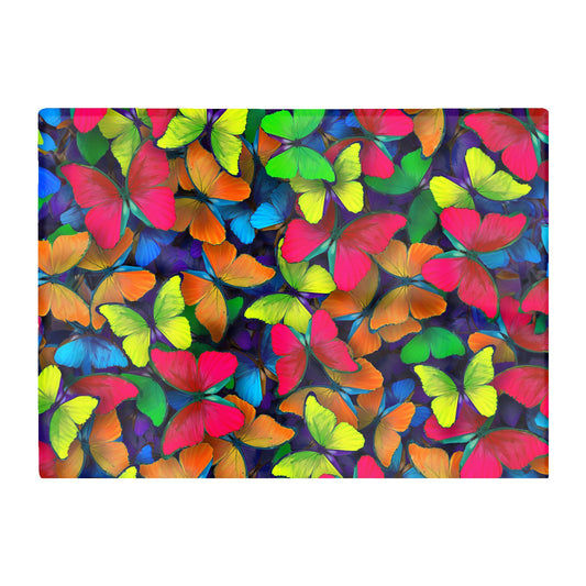 Rainbow Butterflies Glass Chopping Board