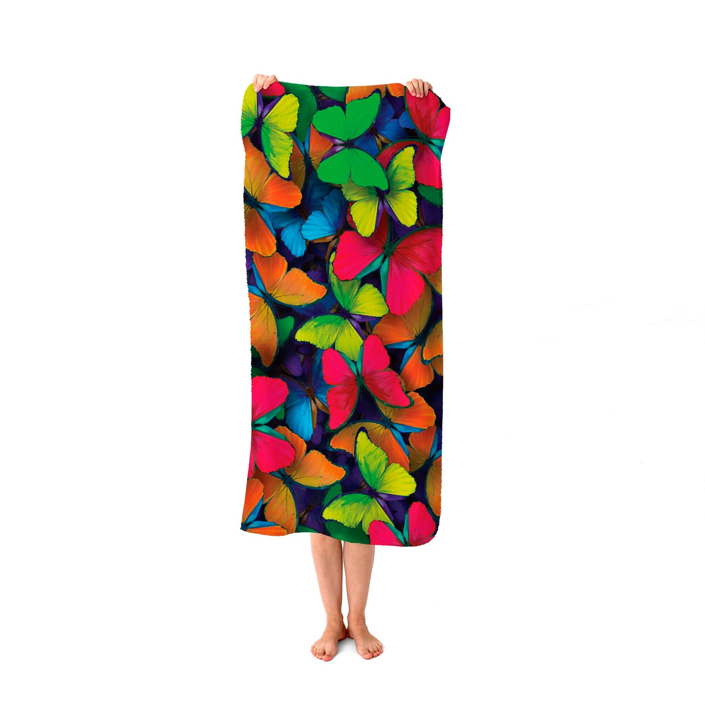 Rainbow Butterflies Beach Towel