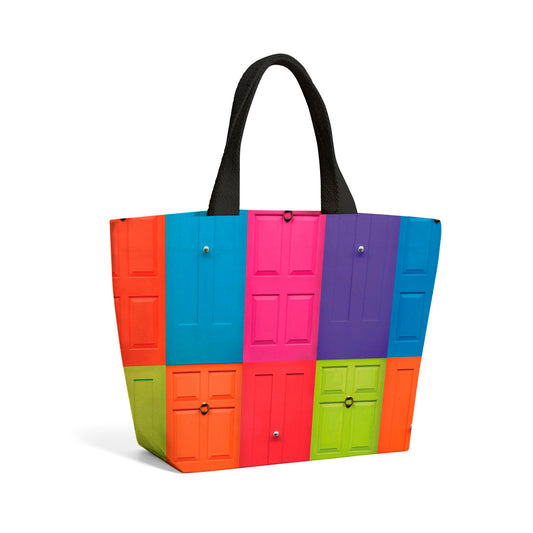 Colourful English Doors Beach Shopper Tote Bag