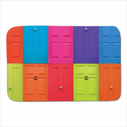 Colourful English Doors Sherpa Blanket