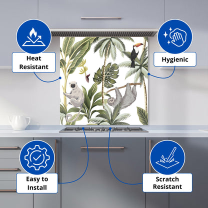Tropical Sloths Kitchen Splashback