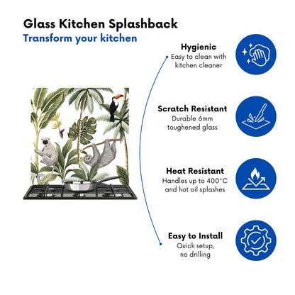 Tropical Sloths Kitchen Splashback