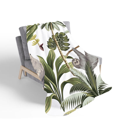 Tropical Sloths Sherpa Blanket