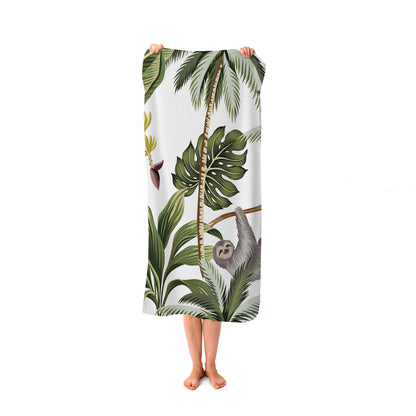 Tropical Sloths Beach Towel