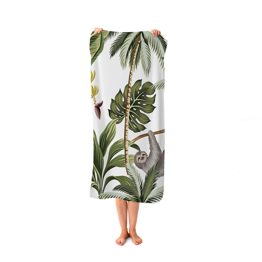Tropical Sloths Beach Towel
