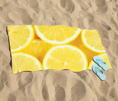 Vibrant Lemons Beach Towel