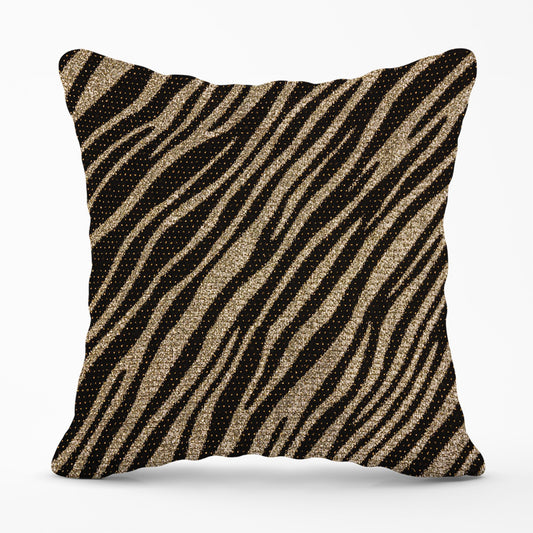 Golden Zebra Print Cushions