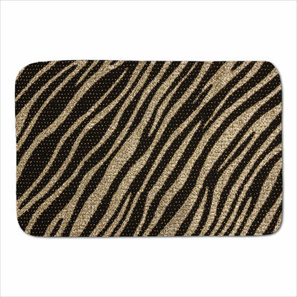 Golden Zebra Print Sherpa Blanket