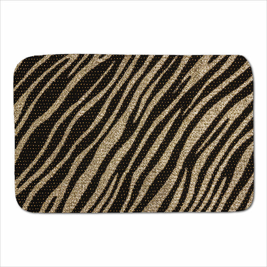 Golden Zebra Print Sherpa Blanket