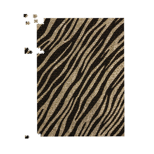 Golden Zebra Print Jigsaw Puzzle