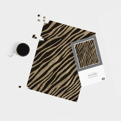 Golden Zebra Print Jigsaw Puzzle