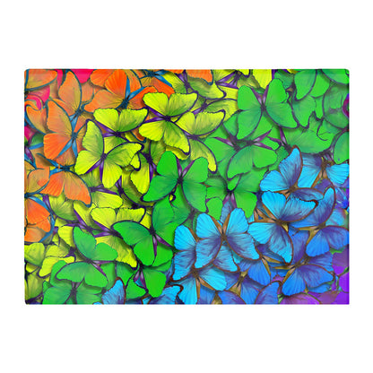 Multicoloured Butterflies Glass Chopping Board