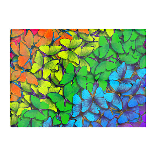 Multicoloured Butterflies Glass Chopping Board