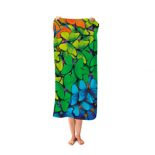 Multicoloured Butterflies Beach Towel