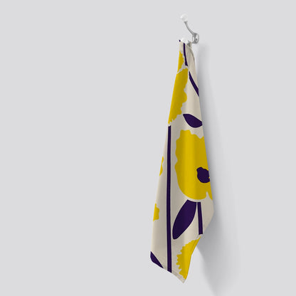 Vintage Tropical Flowers Tea Towel