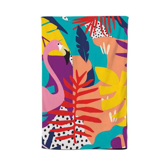 Tropical Flamingoes Tea Towel
