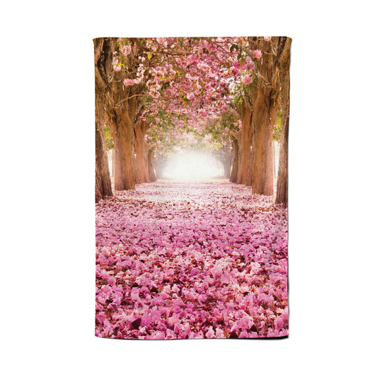 Pink Flower Tree Tunnel Tea Towel