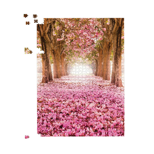 Pink Flower Tree Tunnel Jigsaw Puzzle