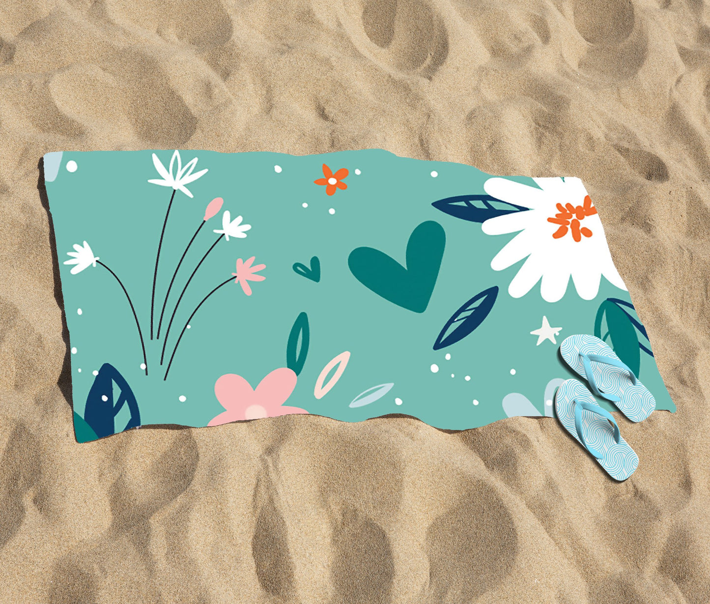 Garden Summer Flowers Beach Towel