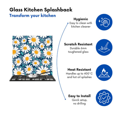 Camomile Flowers Kitchen Splashback