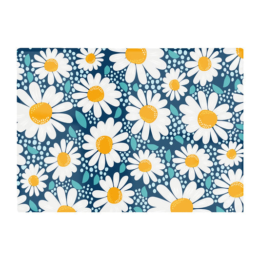 Camomile Flowers Glass Chopping Board