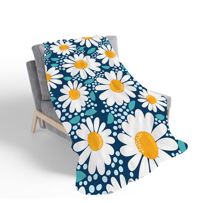 Camomile Flowers Sherpa Blanket