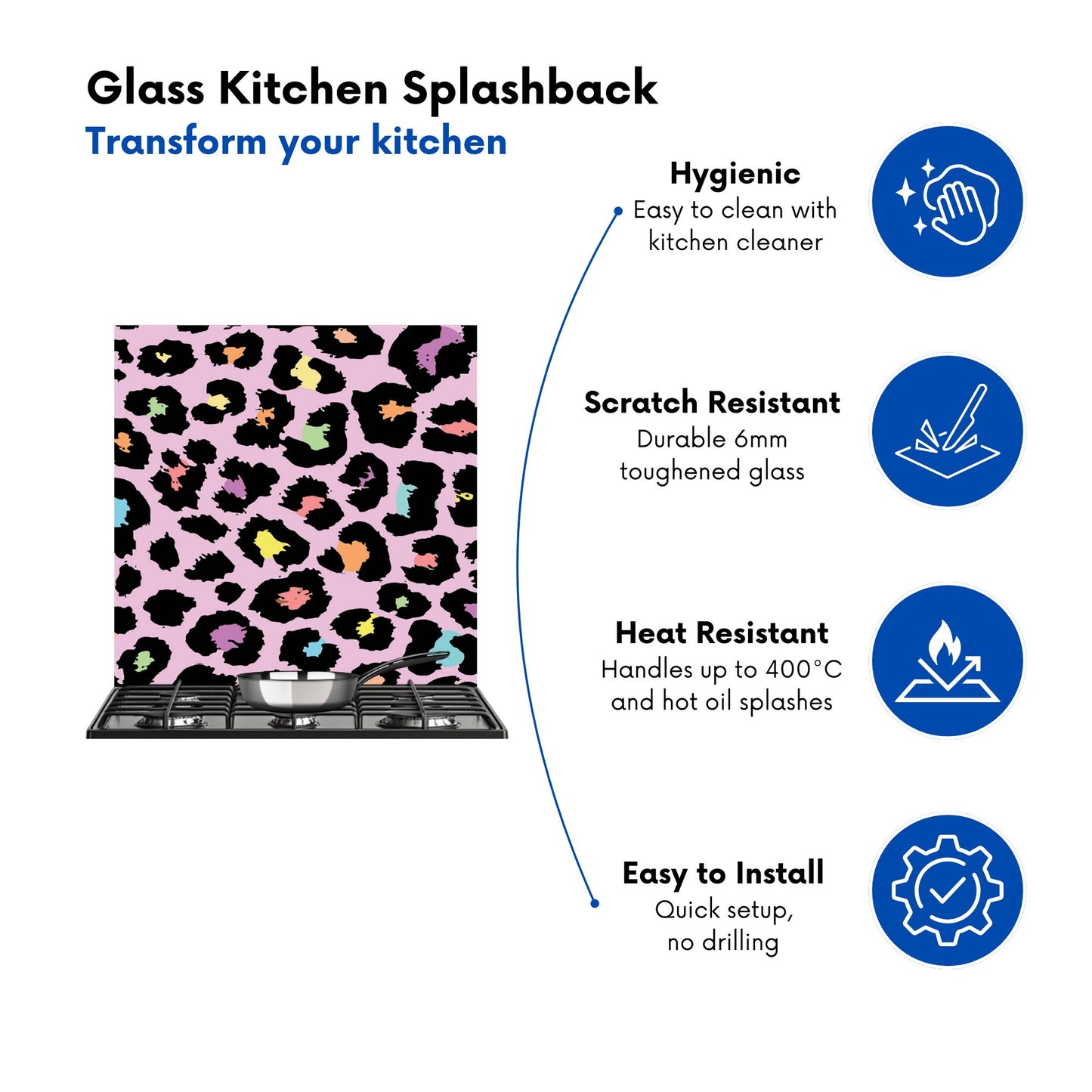 Pink Leopard Print Kitchen Splashback
