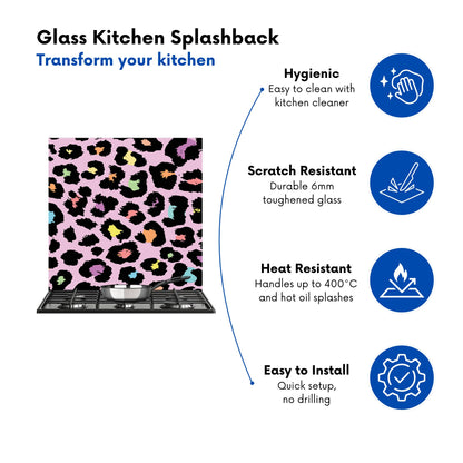 Pink Leopard Print Kitchen Splashback