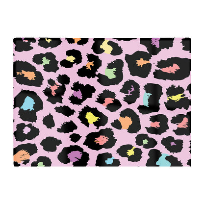 Pink Leopard Print Glass Chopping Board