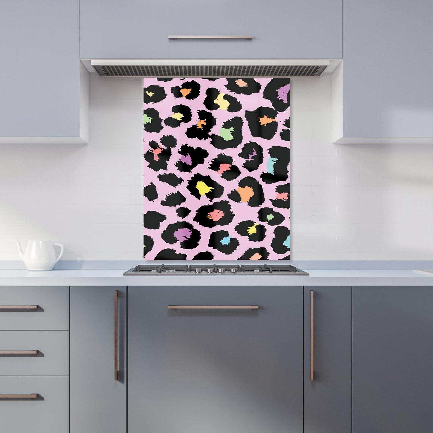 Pink Leopard Print Kitchen Splashback