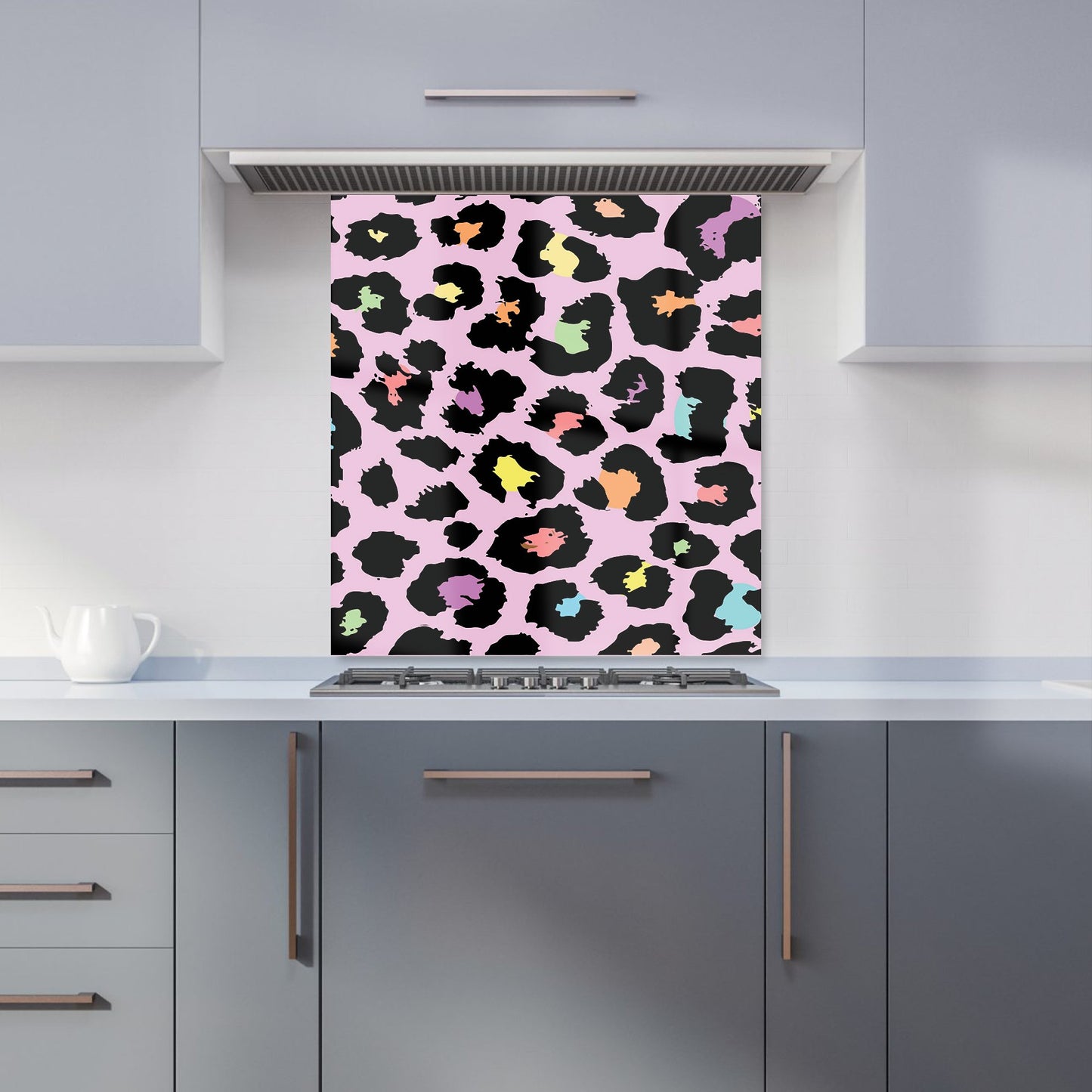Pink Leopard Print Kitchen Splashback