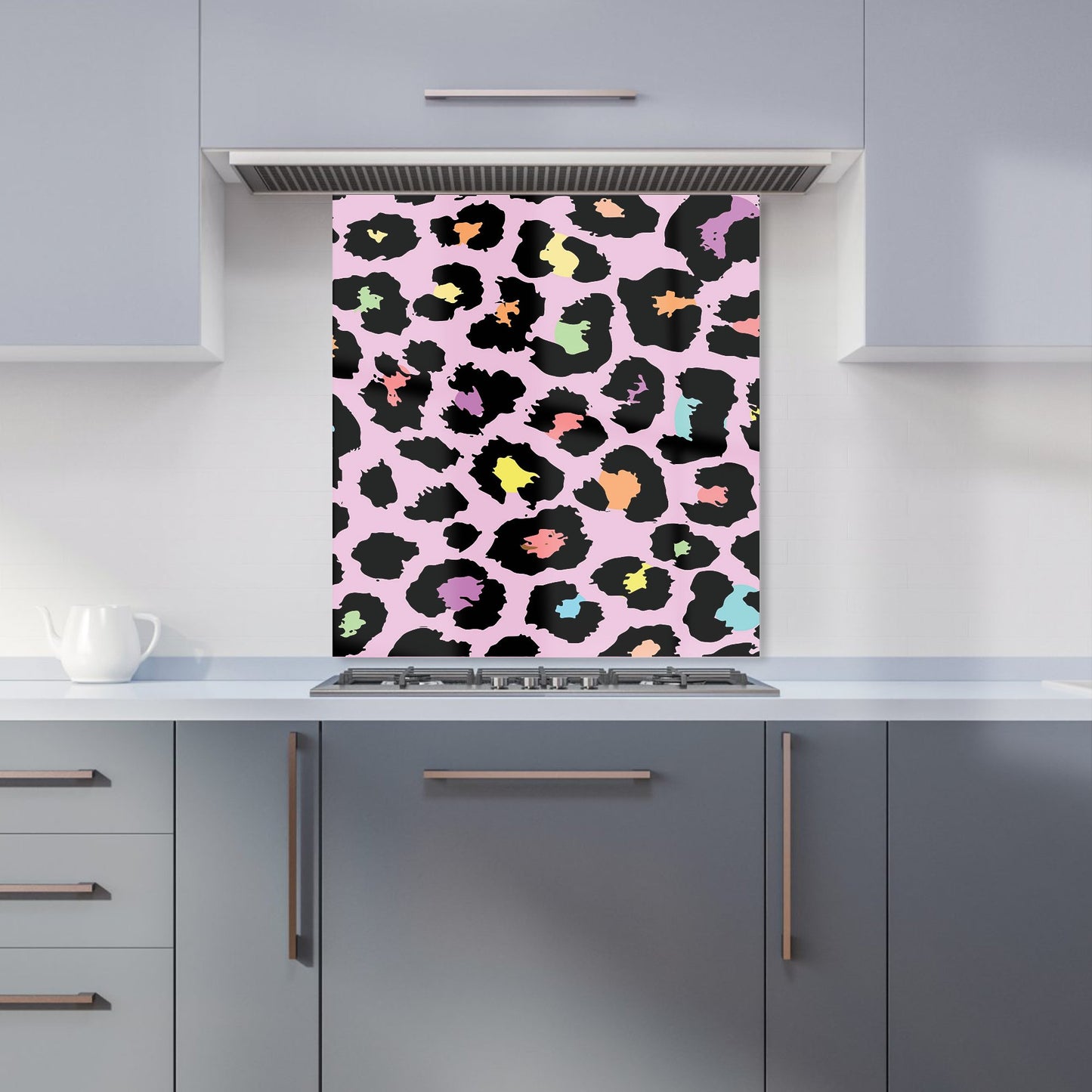 Pink Leopard Print Kitchen Splashback